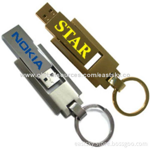 Customized Twist Style Metal Pen Drive, 64MB to 32GB Memory Capacity